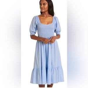 Hill House Louisa Nap Dress - hydrangea gingham. S. NWT